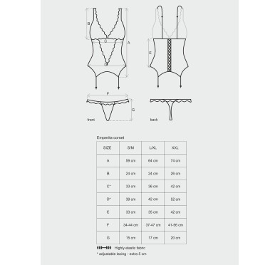 Gorset stringi czarny sex komplet obsessive xxl